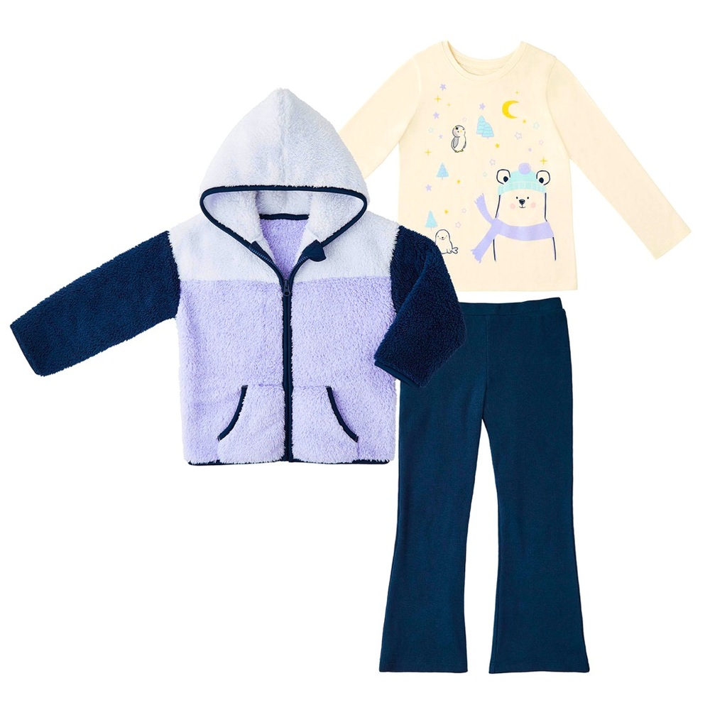 Member's Mark Girls 3 Piece Cozy Jacket‎ Set